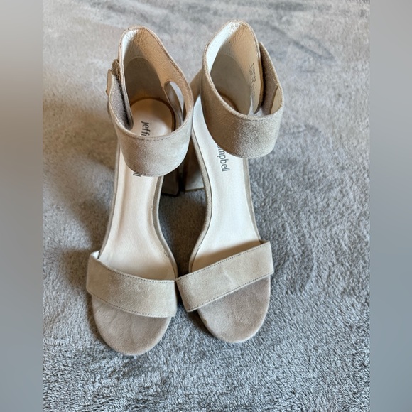 Jeffrey Campbell Cream Suede Heels - Picture 1 of 2